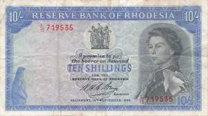10 Shillings Rhodesien 1968 p27b